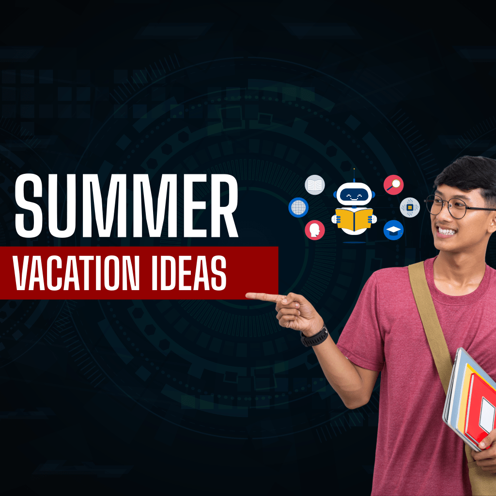 Student planning summer vacation activities and ideas